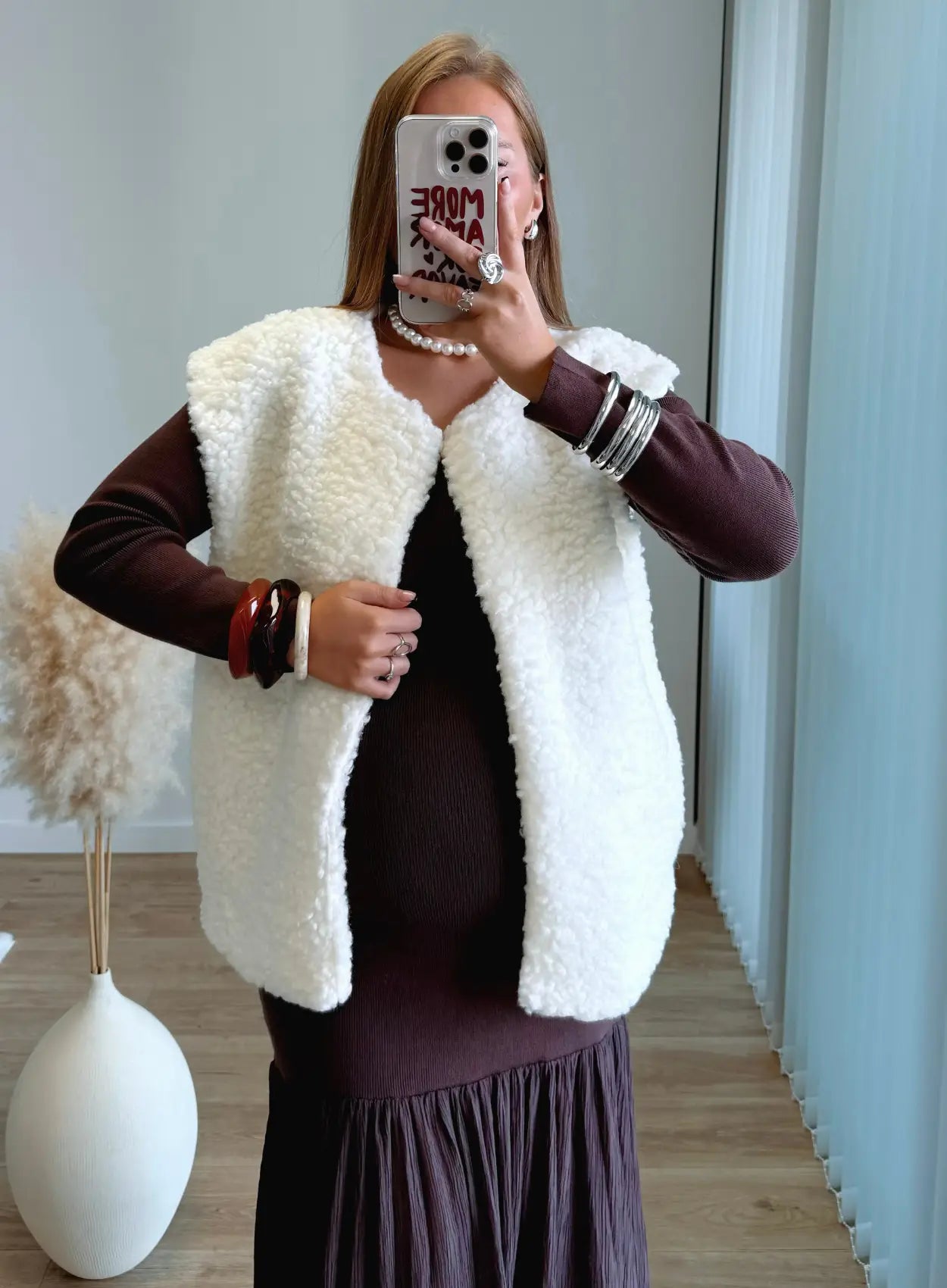 robe-longue-de-grossesse-côtelée-marron-chocolat