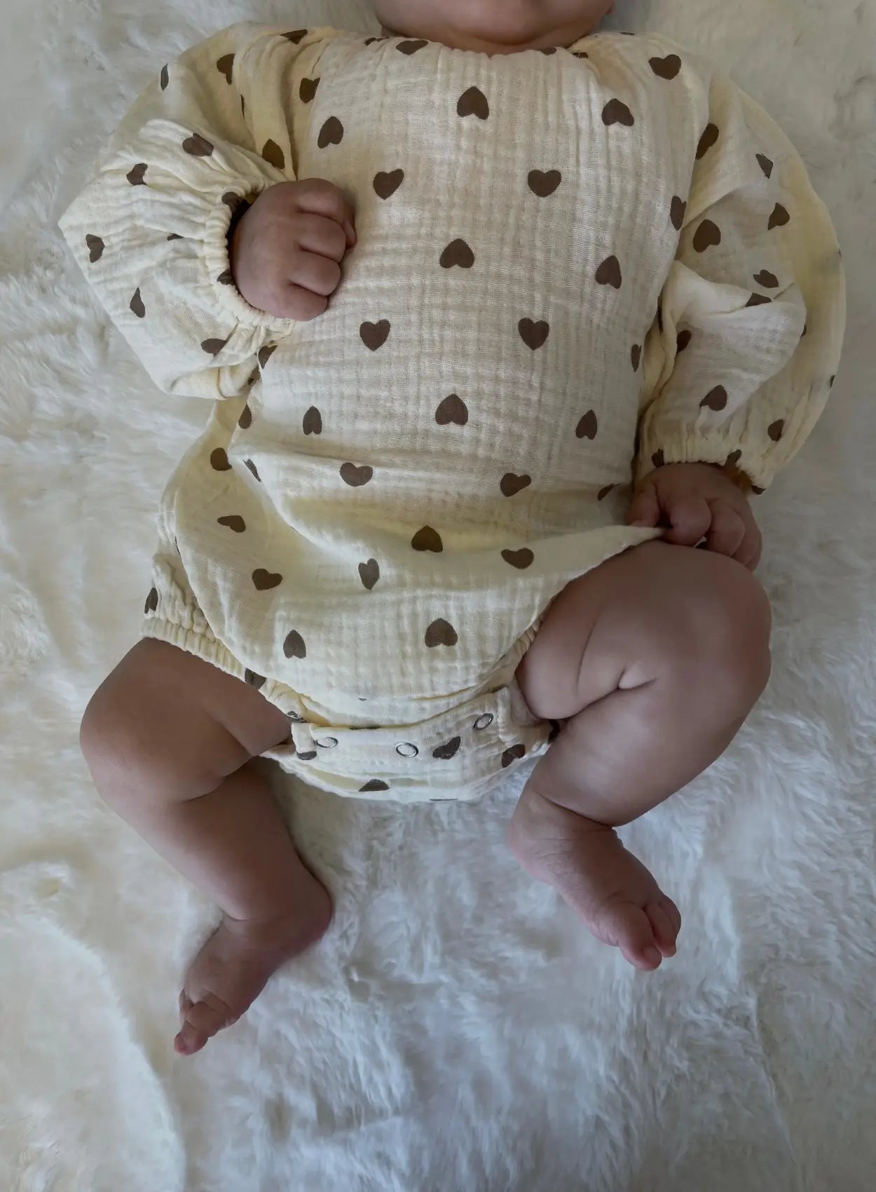 ALICE Barboteuse en gaze de coton avec coeurs pour bebe COCON A DEUX