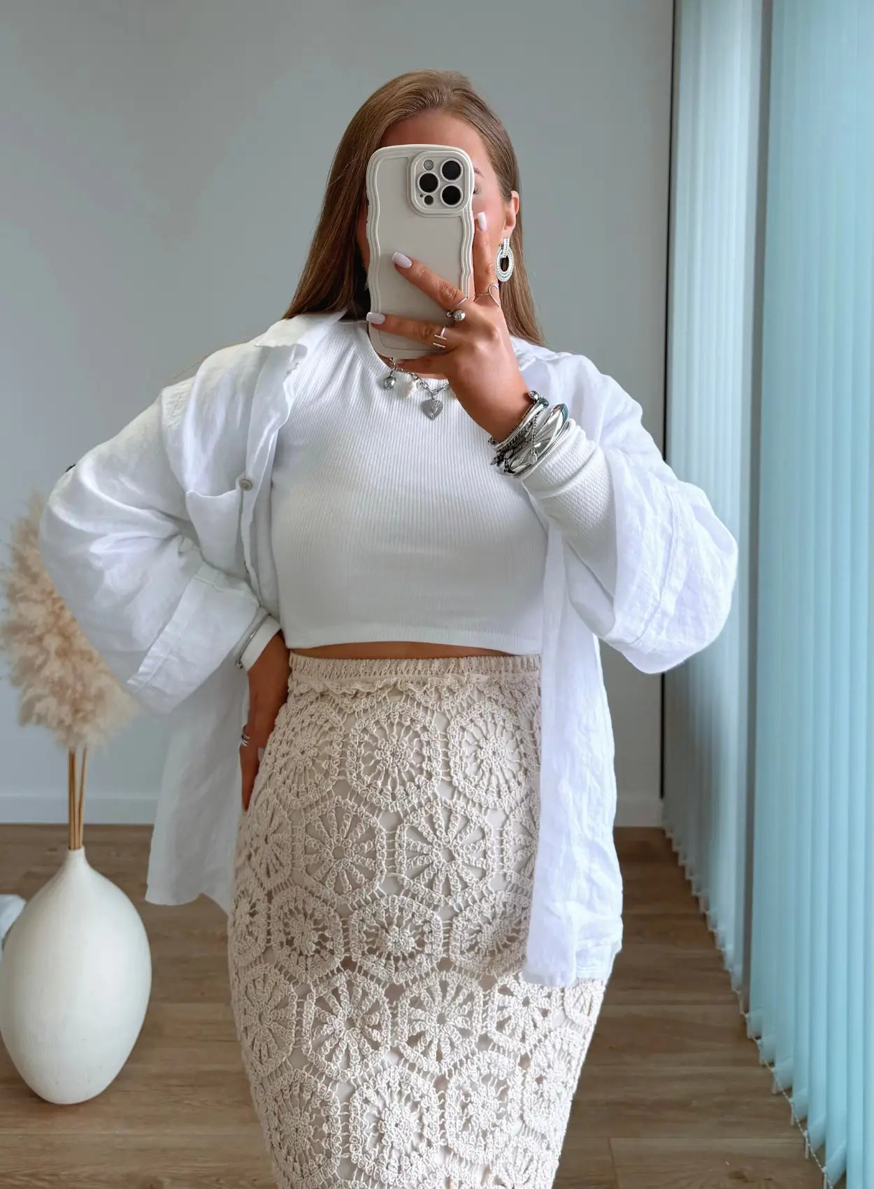 jupe-longue-de-grossesse-en-crochet-beige
