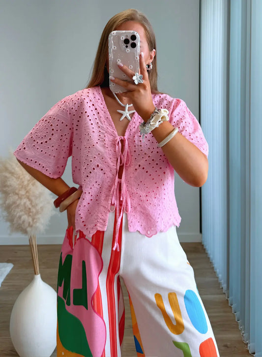 blouse-courte-de-grossesse-à-nouer-rose