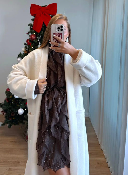 Manteau-de-grossesse-blanc-crème-en-maille