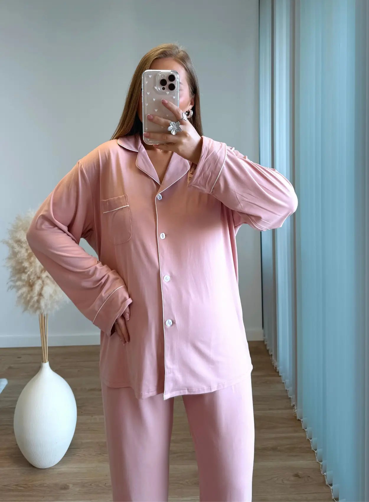 Pyjama-de-grossesse-en-coton-rose-douceur