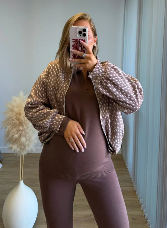 BAMBI - Veste bomber de grossesse à pois
