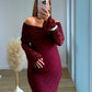 Robe-longue-de-grossesse-col-bardot-burgundy