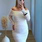 Robe-longue-de-grossesse-col-bardot-crème-en-dentelle