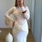Robe-longue-de-grossesse-bi-matière-avec-dentelle-écru
