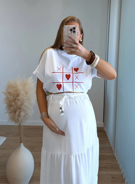 Tee-shirt-de-grossesse-oversize-à-motifs