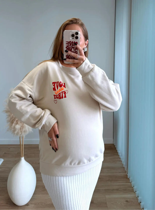 Sweat-de-grossesse-molletonné-love-first