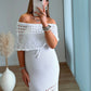 robe-longue-en-crochet-blanche-col-bardot