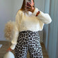 CARAMELO - Pull de grossesse en maille torsadé blanc