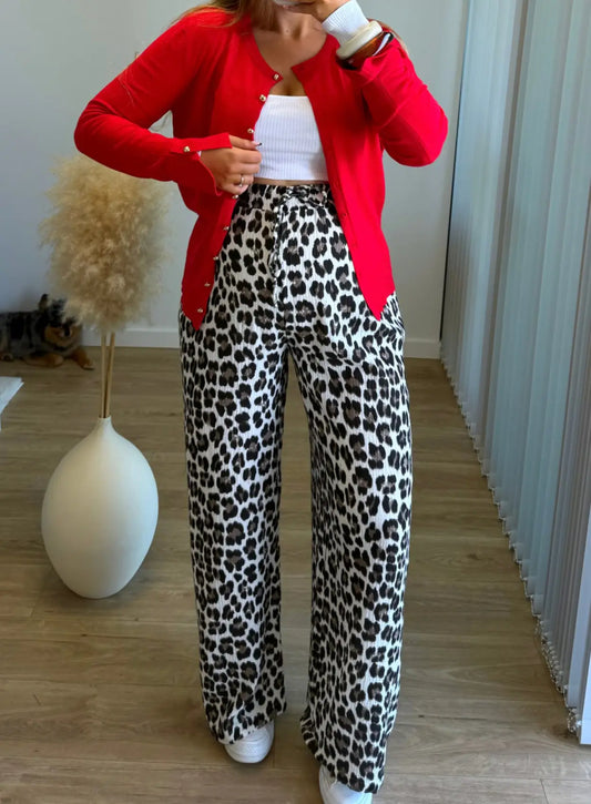 AUTUMN - Pantalon de grossesse motif léopard en coton