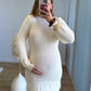 Robe-de-grossesse-crème-élégante-à-franges