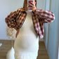 Veste-bomber-de-grossesse-rouge-/-rosé