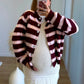 Gilet-de-grossesse-douceur-extrême-à-rayures-bordeaux-rose