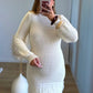 Robe-de-grossesse-crème-élégante-à-franges