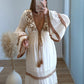 Robe-longue-de-grossesse-bohème-beige-et-marron