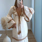 Robe-longue-de-grossesse-bohème-beige-et-marron