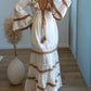 Robe-longue-de-grossesse-bohème-beige-et-marron