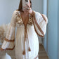 Robe-longue-de-grossesse-bohème-beige-et-marron