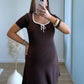 Robe-courte-de-grossesse-côtelée-chocolat