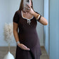 Robe-courte-de-grossesse-côtelée-chocolat