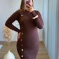 CINAMOON - Robe mi-longue de grossesse en maille chocolat