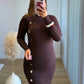 CINAMOON - Robe mi-longue de grossesse en maille chocolat
