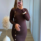 CINAMOON - Robe mi-longue de grossesse en maille chocolat