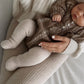 vetement-bebe-barboteuse-fleurie-marron-et-blanche