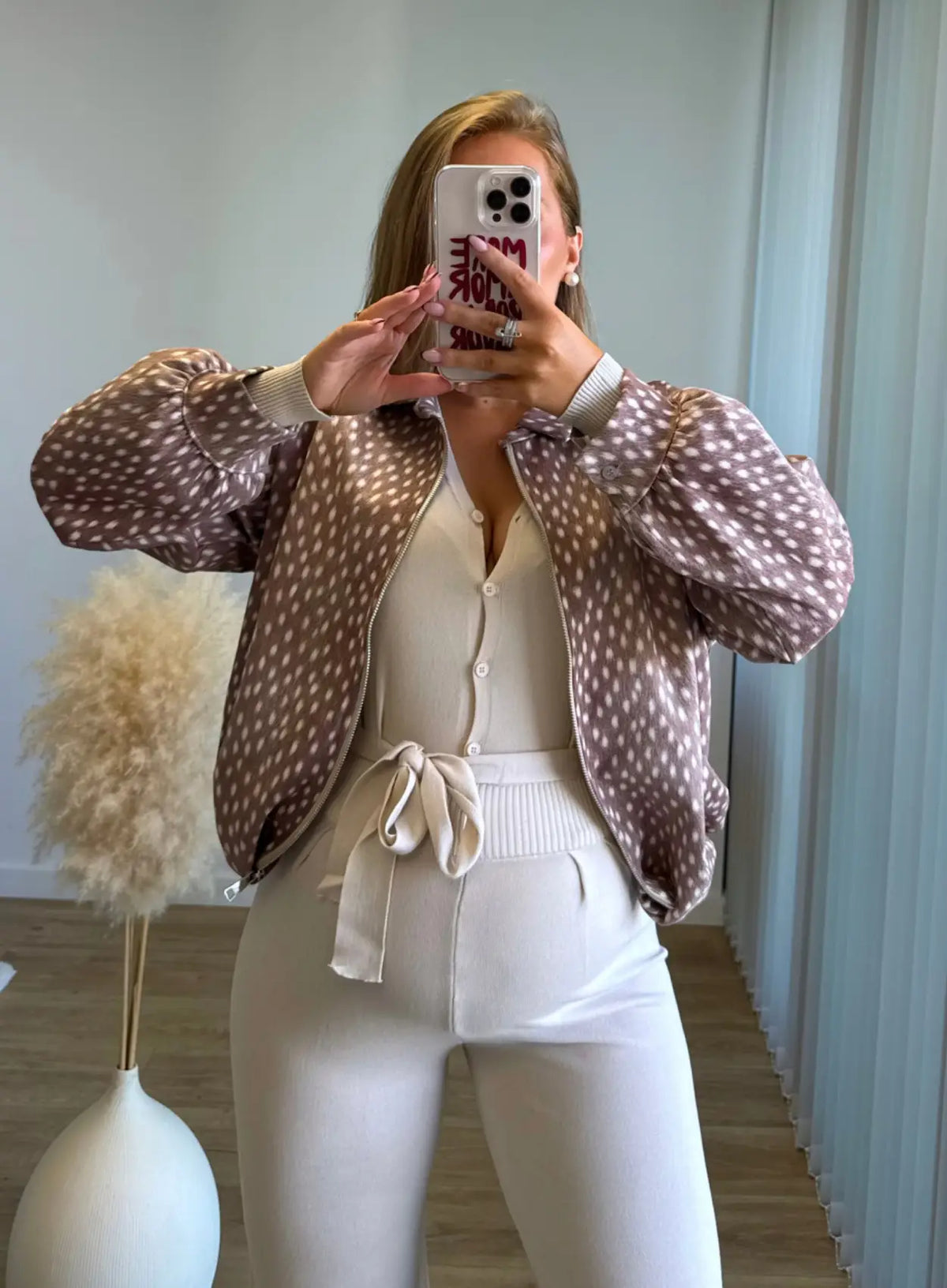 COOKIE - Combinaison de grossesse en maille beige