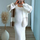 robe-longue-de-grossesse-côtelée-blanche