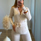 COOKIE - Combinaison de grossesse en maille beige