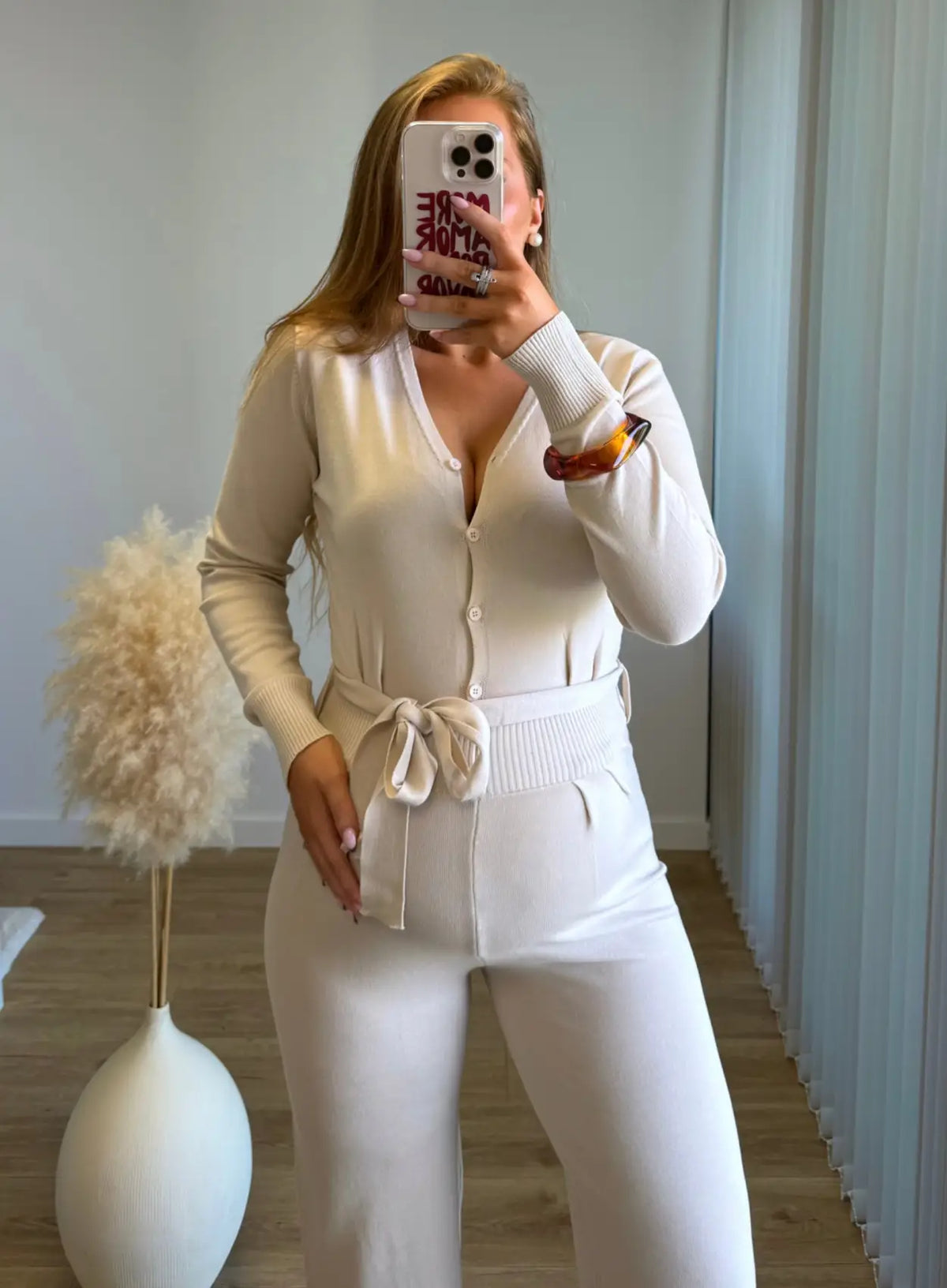 COOKIE - Combinaison de grossesse en maille beige