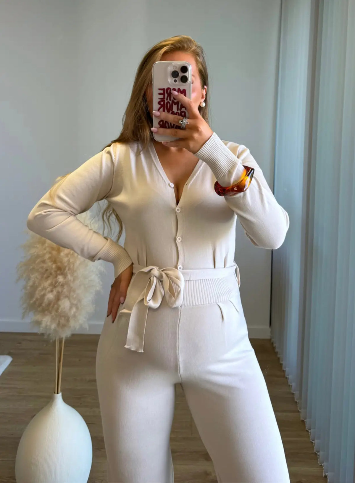 COOKIE - Combinaison de grossesse en maille beige