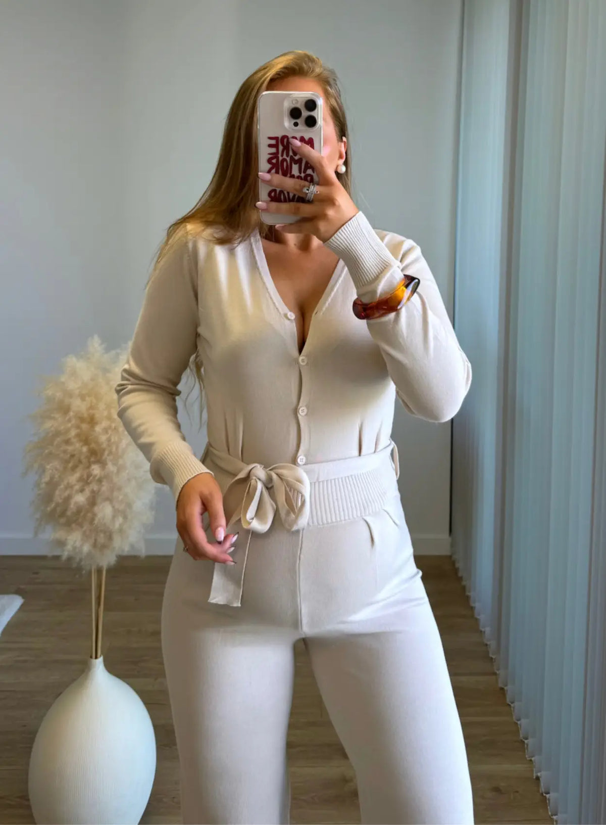 COOKIE - Combinaison de grossesse en maille beige