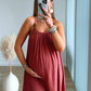 robe-longue-de-grossesse-terracota-en-lin-avec-perles