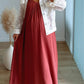 robe-longue-de-grossesse-terracota-en-lin-avec-perles