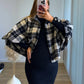 GILMORE - Veste chemise de grossesse à carreaux noirs et beiges