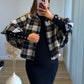 GILMORE - Veste chemise de grossesse à carreaux noirs et beiges