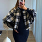 GILMORE - Veste chemise de grossesse à carreaux noirs et beiges