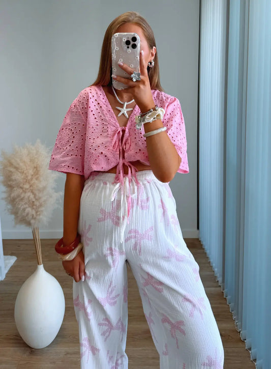 pantalon-de-grossesse-en-gaze-de-coton-blanc-avec-palmiers-rose