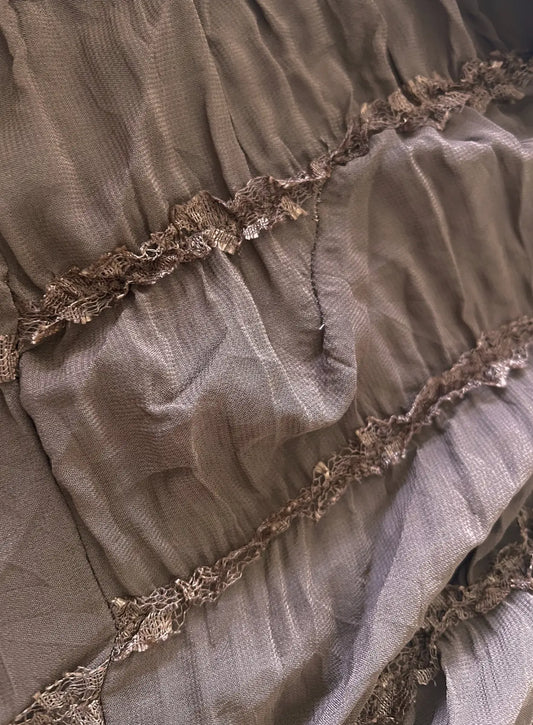 Ensemble-de-grossesse-gauffree-top-et-jupe-marron