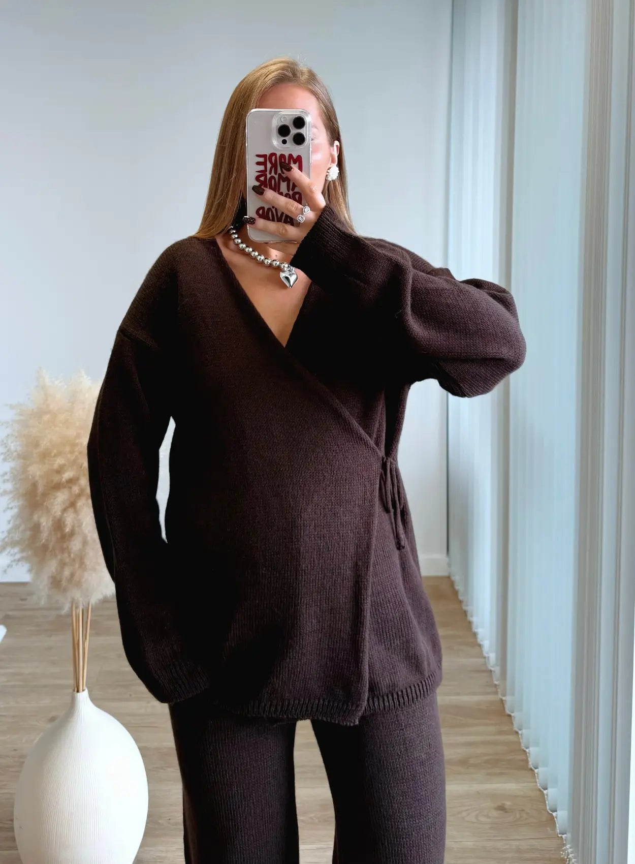 Ensemble-kimono-de-grossesse-en-maille-chocolat