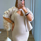 Robe-de-grossesse-côtelée-beige-à-bretelles