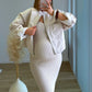 Robe-de-grossesse-côtelée-beige-à-bretelles