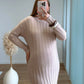 Robe-longue-de-grossesse-en-maille-beige