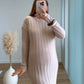 Robe-longue-de-grossesse-en-maille-beige