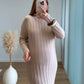 Robe-longue-de-grossesse-en-maille-beige