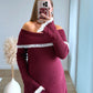Robe-de-grossesse-burgundy-avec-dentelle-blanche