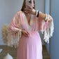 Robe-longue-de-grossesse-bohème-rose